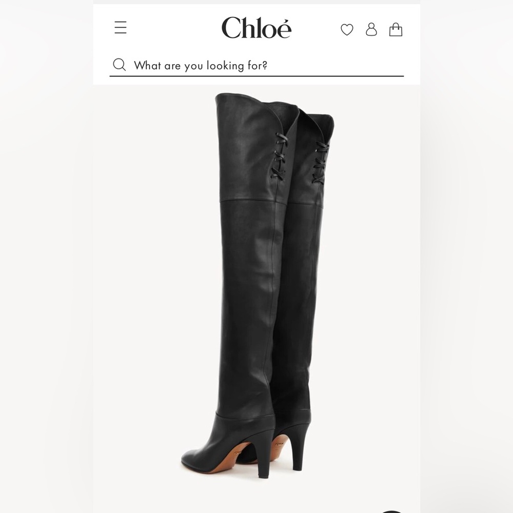 Chloe Eve Black Over-the-Knee Boots Thigh High Boots Size 38